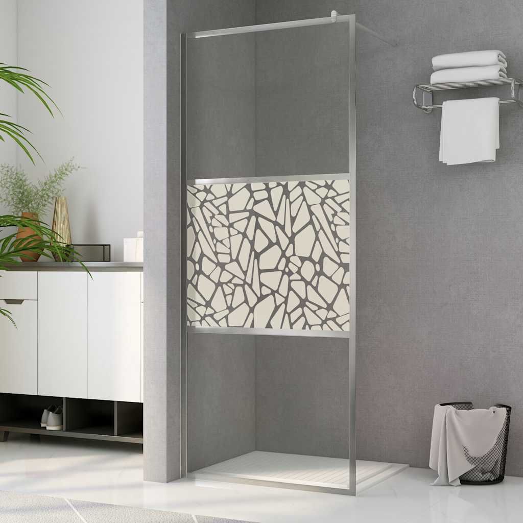 Parete per Doccia Walk-in in Vetro ESG Design Pietra 140x195 cm vidaXL