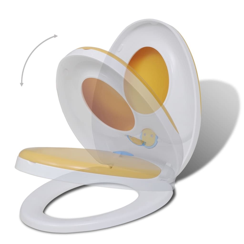 Copriwater a Chiusura Ammortizzata 2pz Plastica Bianco e Giallo vidaXL