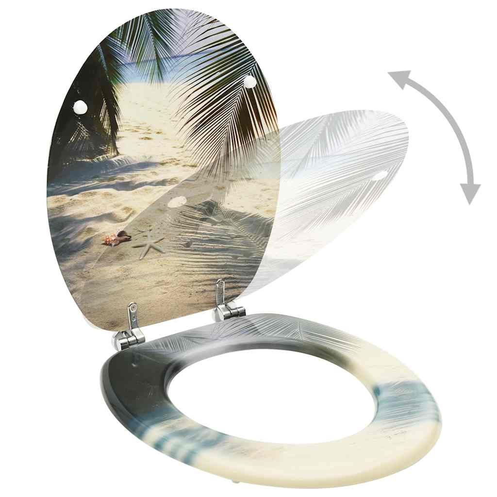 Tavoletta WC con Coperchio MDF Design Spiaggia vidaXL