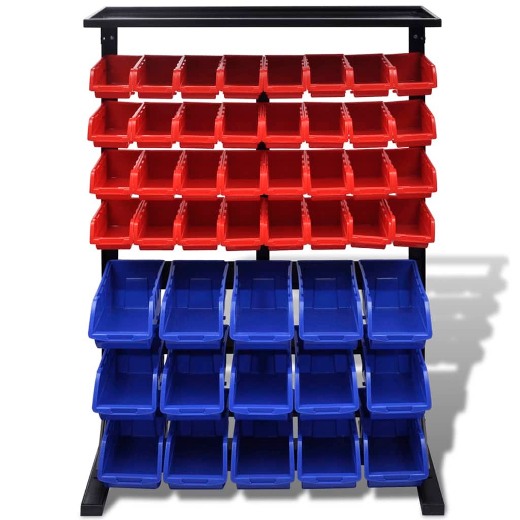 Pannello a Parete per Attrezzi Garage Blu e Rosso vidaXL