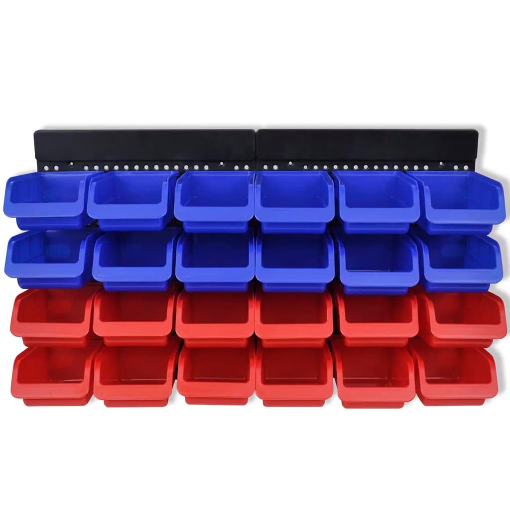 Pannelli Porta Attrezzi da Parete 2 pz Blu e Rosso vidaXL