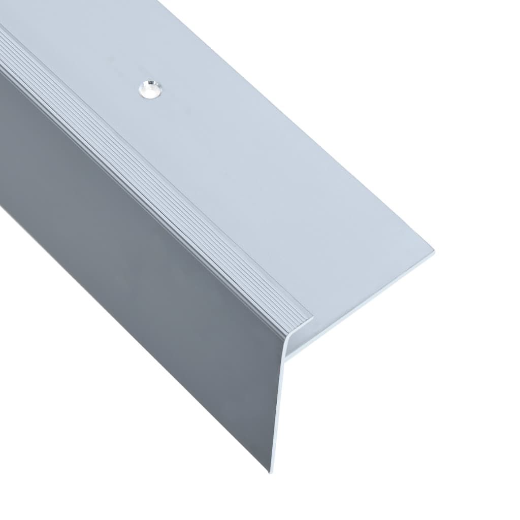 Profili a F per Gradini 15 pz in Alluminio 100 cm Argento vidaXL