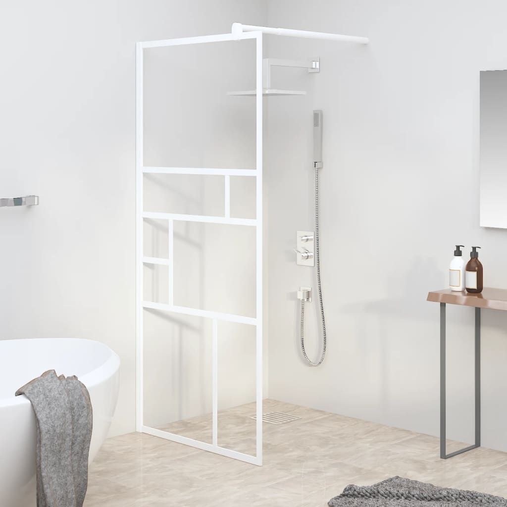 Parete per Doccia Walk in 90x195 cm in Vetro ESG Bianco vidaXL