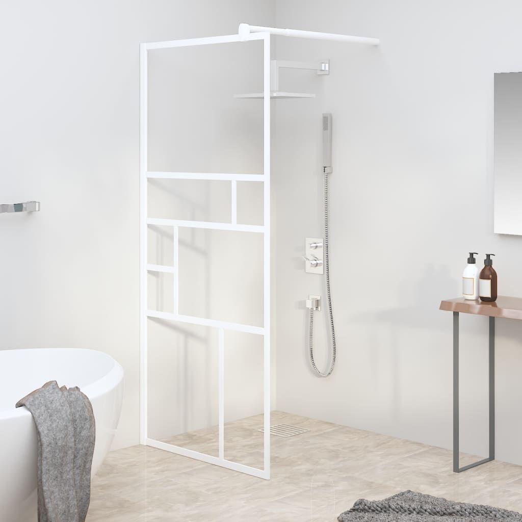 Parete per Doccia Walk in 80x195 cm in Vetro ESG Bianco vidaXL