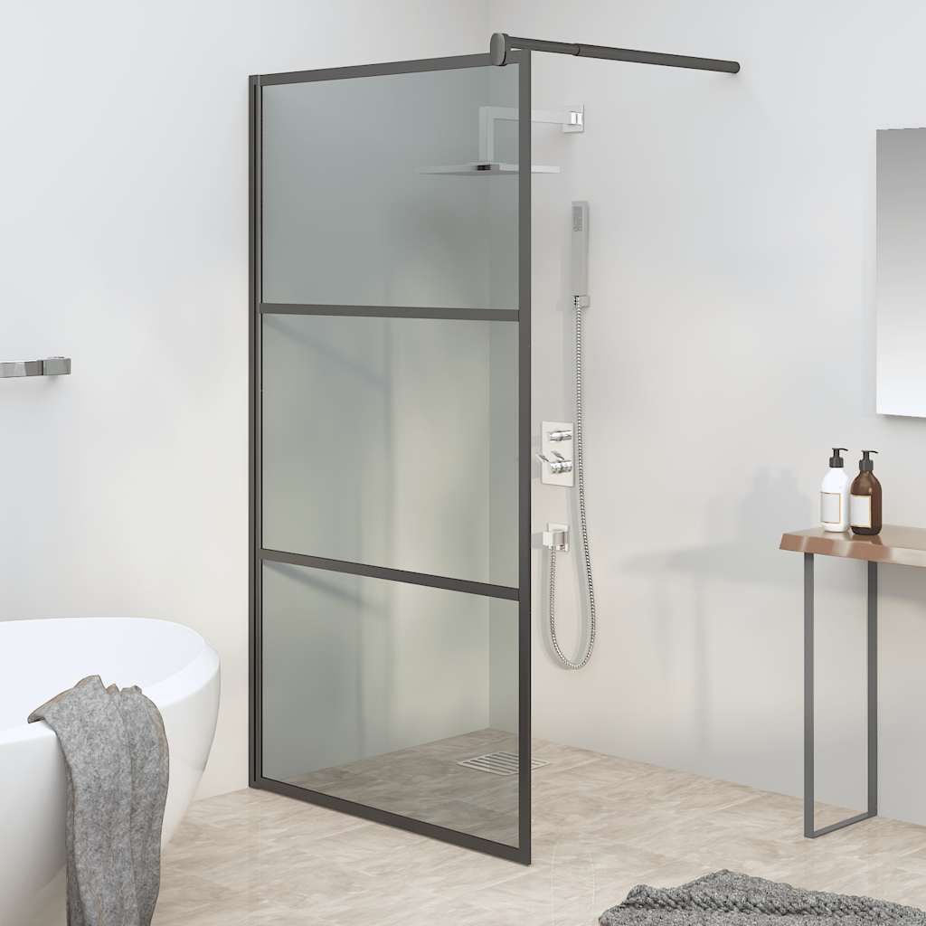 Parete Doccia Walk in 115x195 cm in Vetro Scuro ESG Nero vidaXL