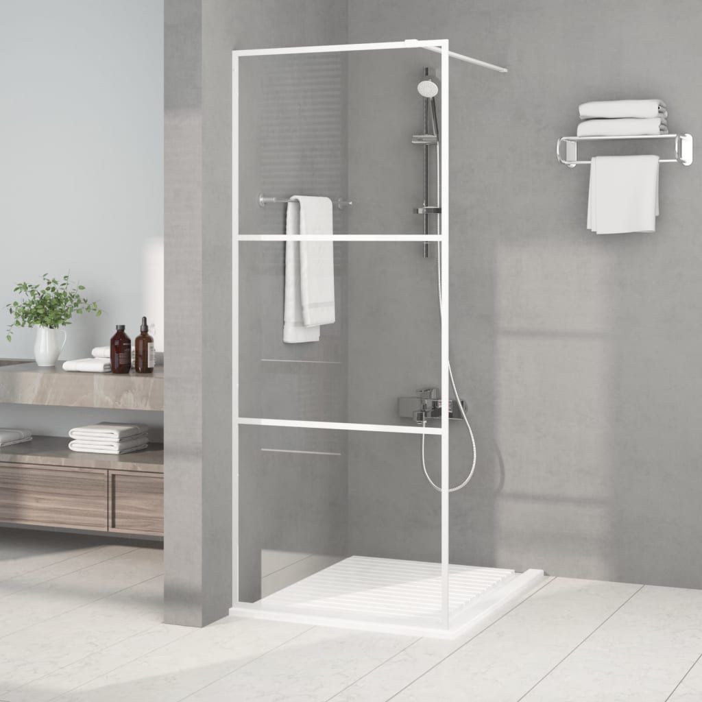 Parete Doccia Walk in Bianca 80x195 cm Vetro Trasparente ESG vidaXL