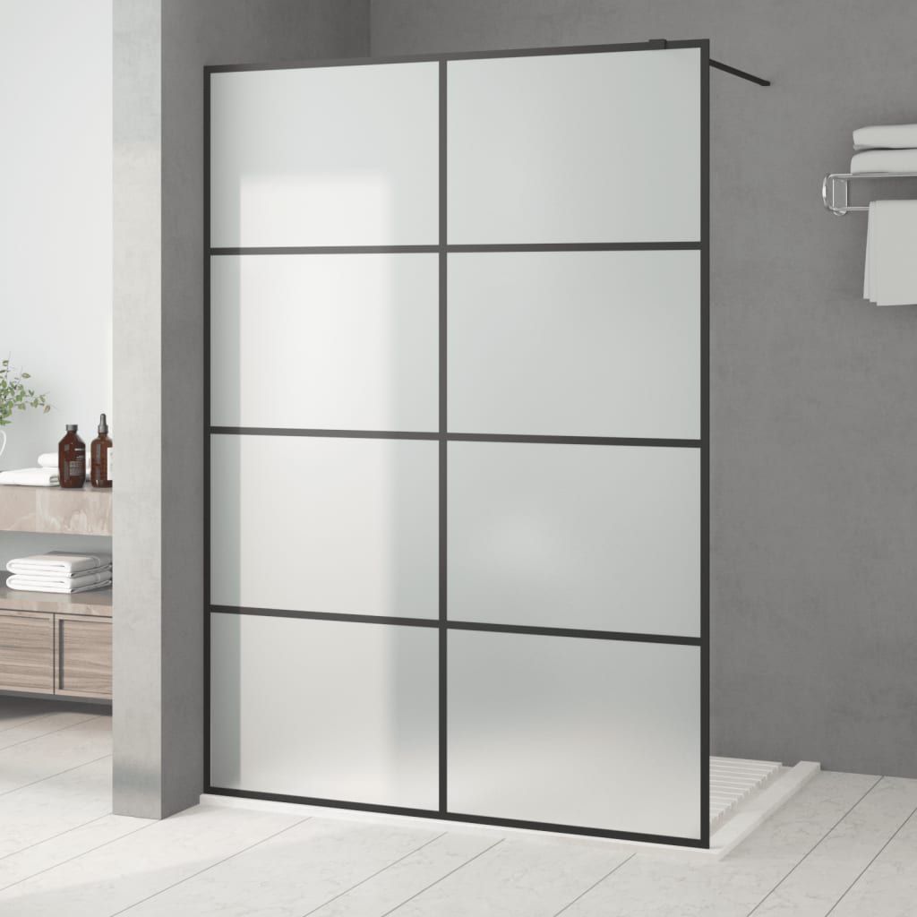 Parete Doccia Walk in Nera 140x195 cm Vetro Smerigliato ESG vidaXL