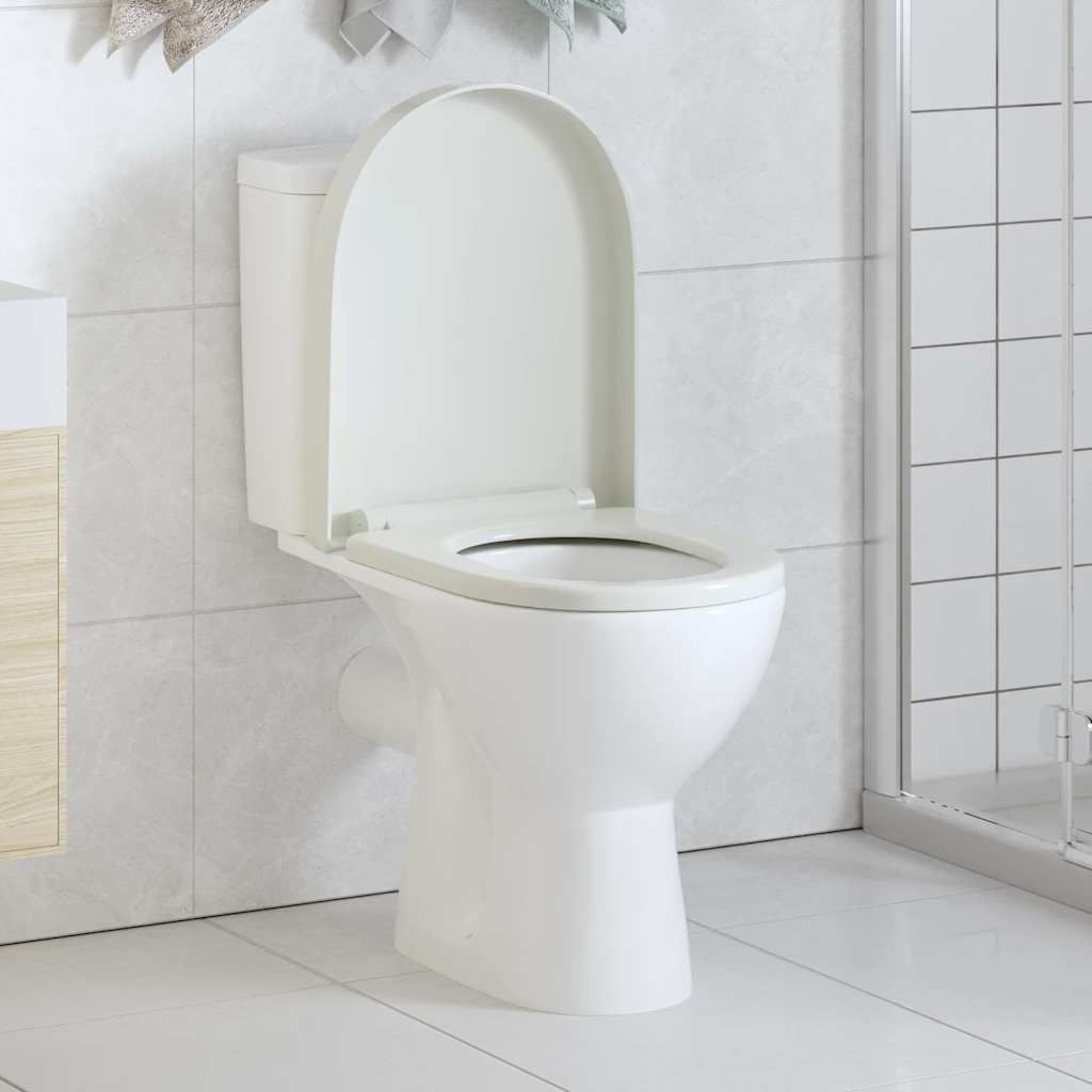 Copriwater Ammortizzato e Sgancio Rapido Bianco Quadrato vidaXL