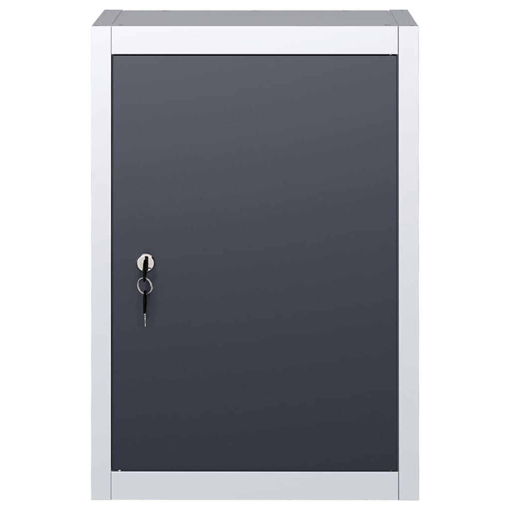 Armadio a Parete Stile Industriale in Metallo Grigio Nero vidaXL