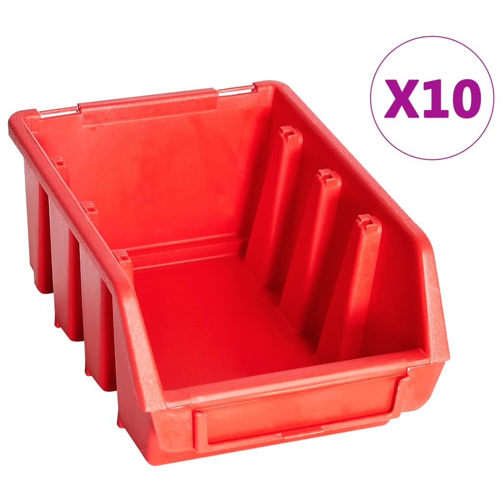 Kit Contenitori 29 pz con Pannelli a Parete Rosso e Nero vidaXL