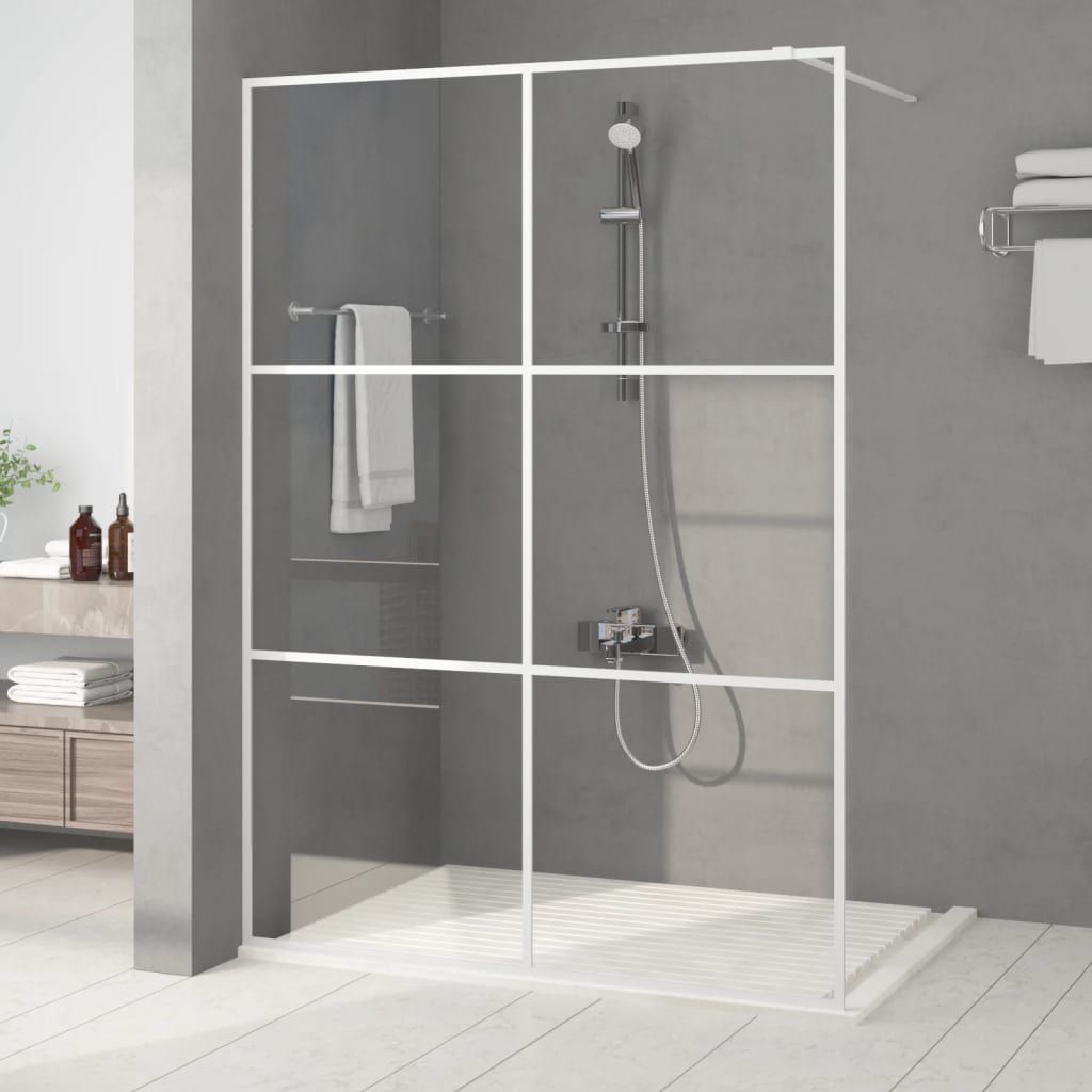 Parete Doccia Walk in Bianca 140x195 cm Vetro Trasparente ESG vidaXL