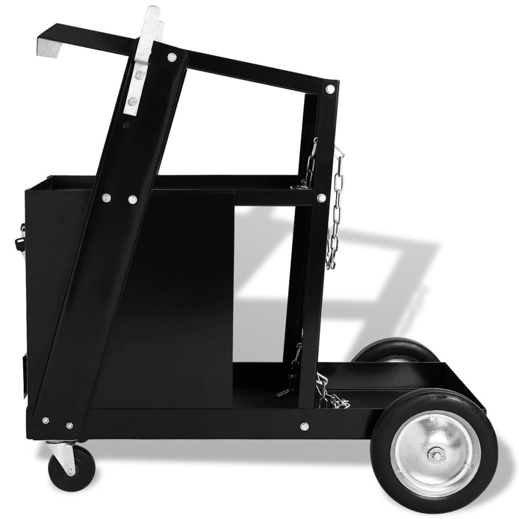 Carrello di Saldatura con 4 Cassetti Neri vidaXL