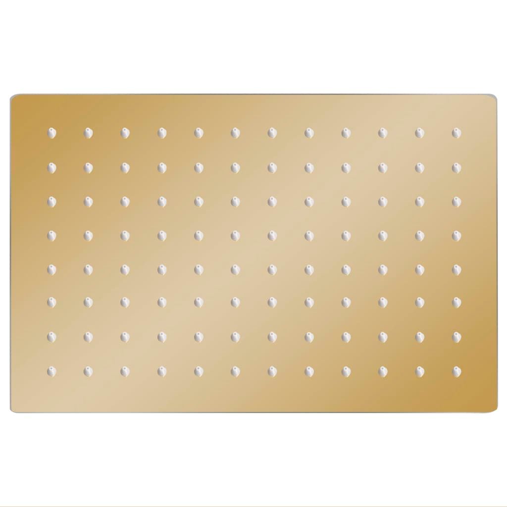 Testa Doccia a Pioggia in Acciaio Inox 30x20cm Rettangolare Oro vidaXL