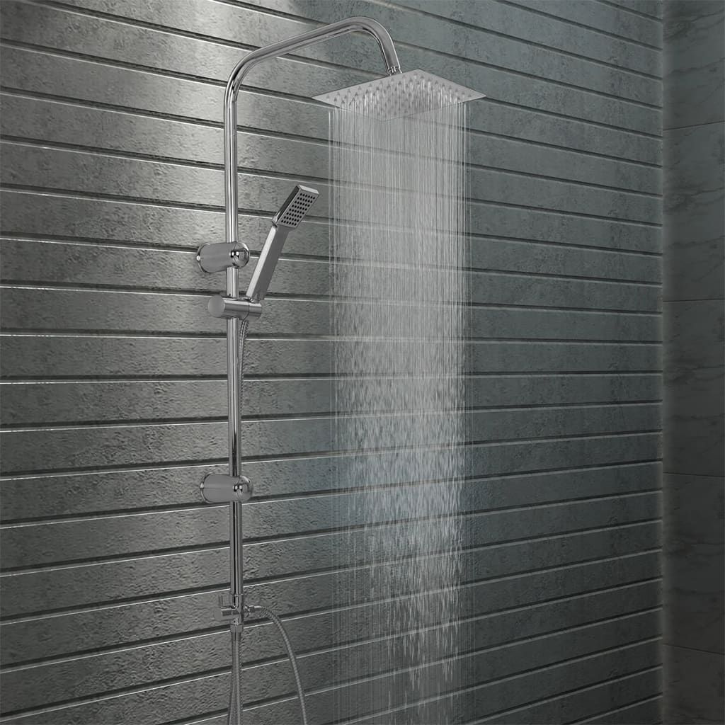 Set per Doccia a Doppio Soffione con Doccetta Acciaio Inox vidaXL