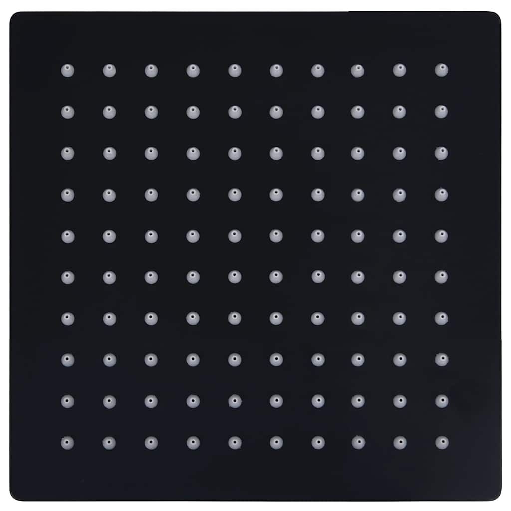 Testa Doccia a Pioggia in Acciaio Inoxe 20x20 cm Quadrata Nera vidaXL