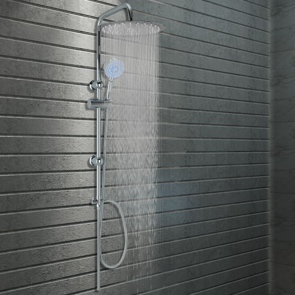 Set per Doccia a Doppio Soffione con Doccetta Acciaio Inox vidaXL