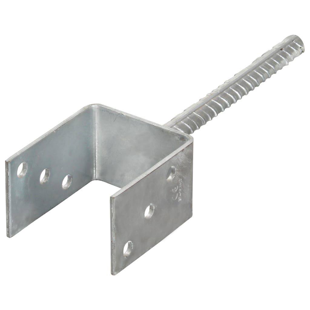 Picchetti per Recinzione 6 pz Argento 8x6x30 cm Acciaio Zincato vidaXL