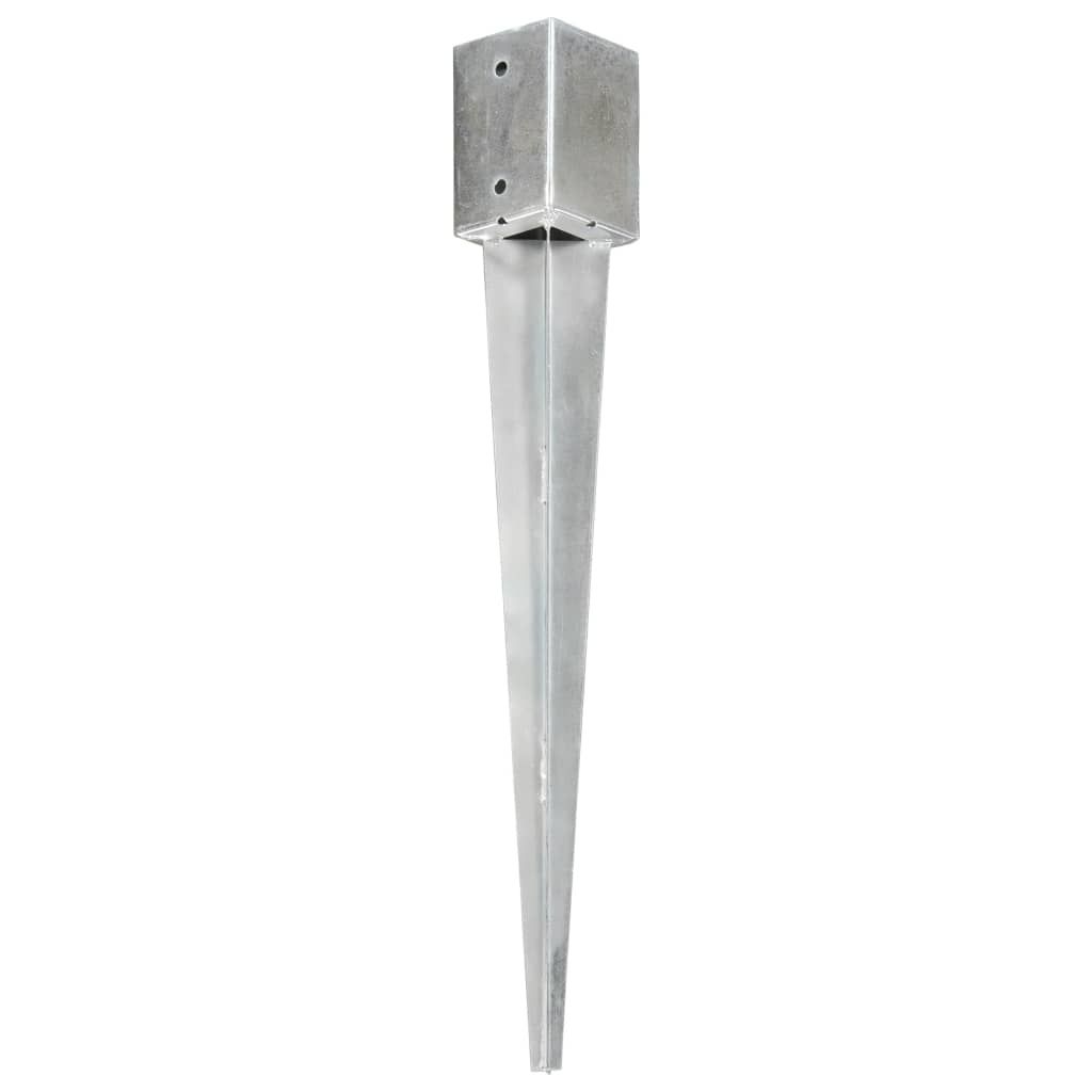 Picchetti di Terra 6 pz Argento 9x9x75 cm in Acciaio Zincato vidaXL