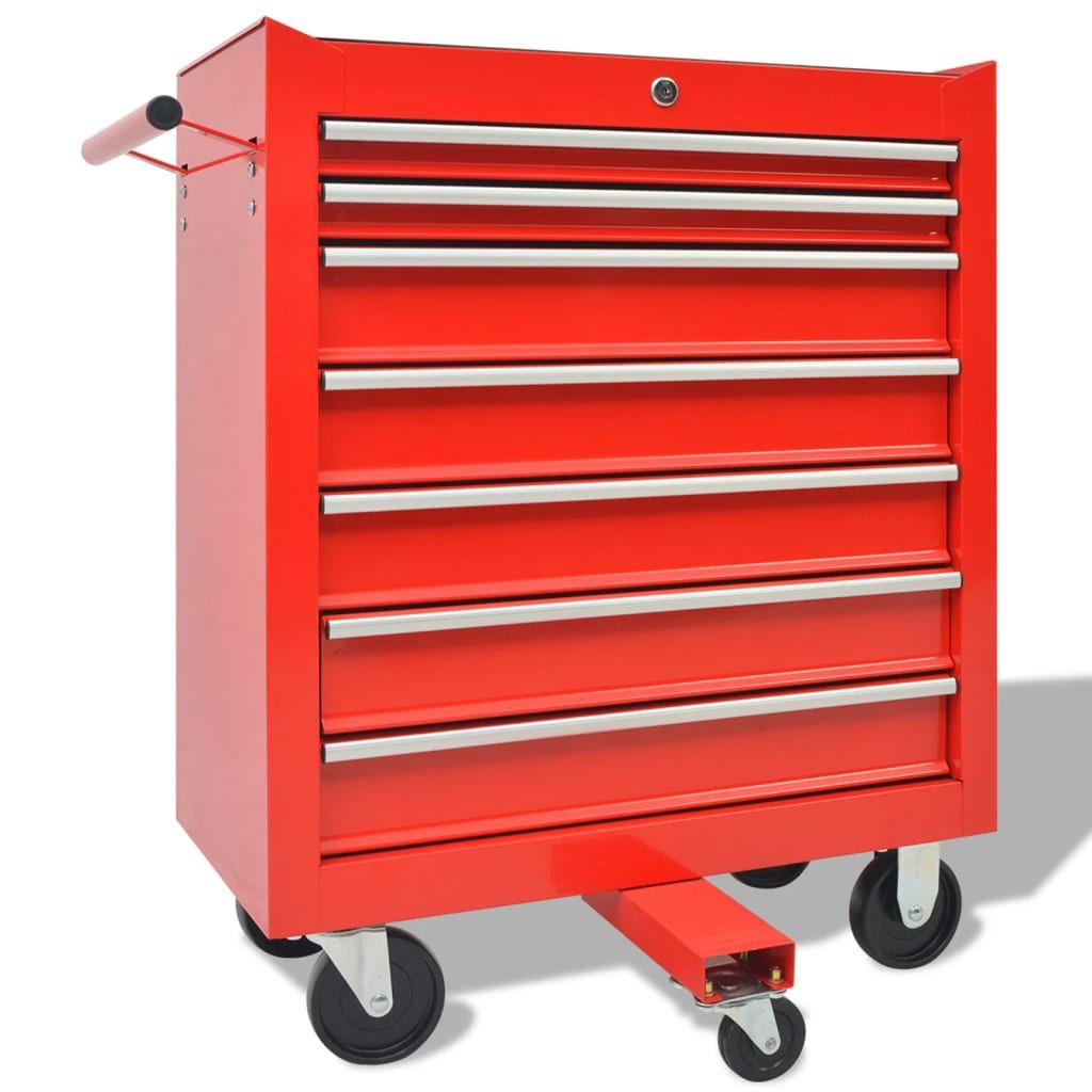 Carrello Portautensili Officina con 1125 Utensili Acciaio Rosso vidaXL