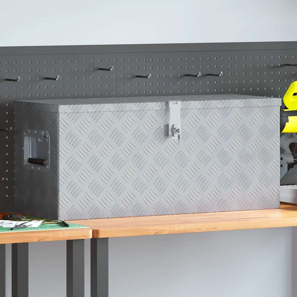 Cassetta in Alluminio 80x30x35 cm Argento vidaXL