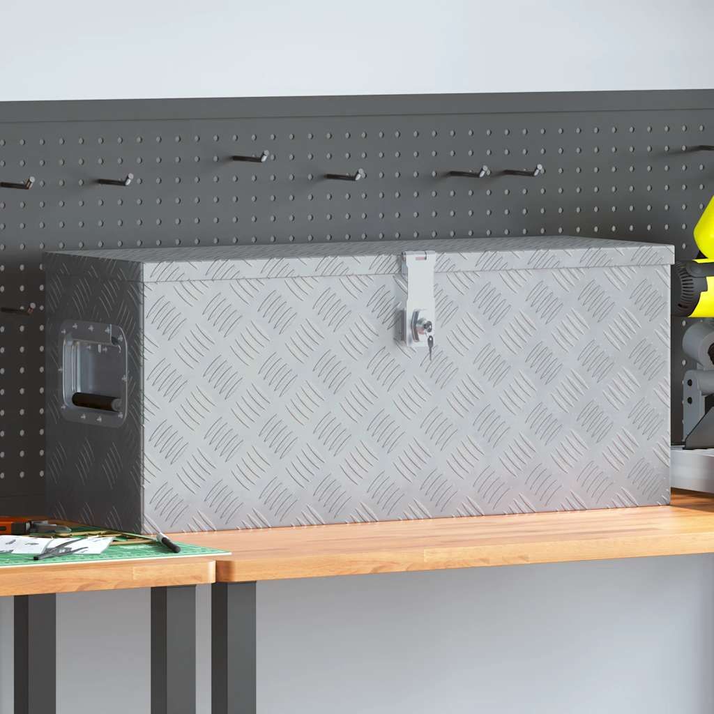 Cassetta in Alluminio 76,5x26,5x33 cm Argento vidaXL