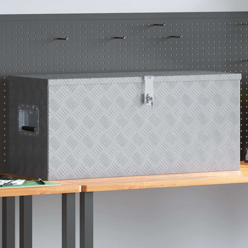 Cassetta in Alluminio 90,5x35x40 cm Argento vidaXL