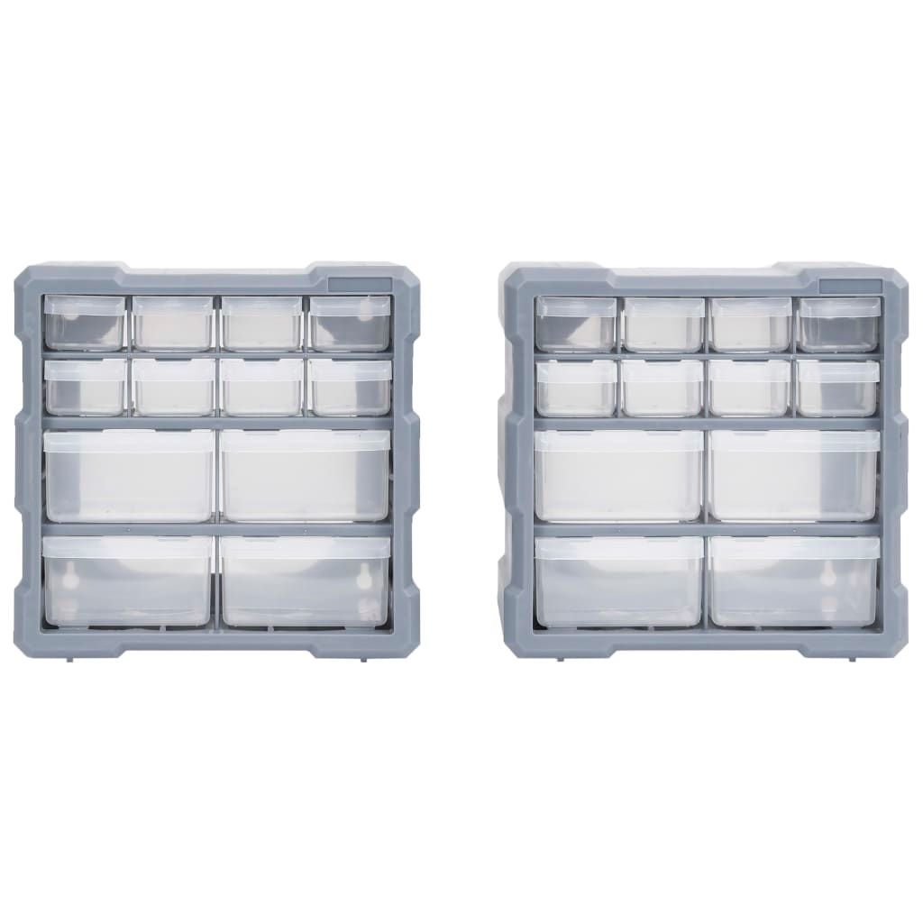 Mobili Contenitori con 12 Cassetti 2 pz 26,5x16x26 cm vidaXL