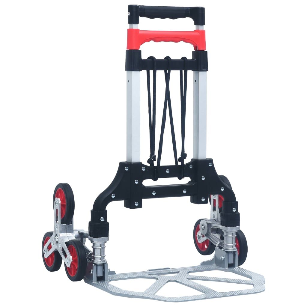 Carrello per Scale Pieghevole 70 kg in Alluminio Argento vidaXL