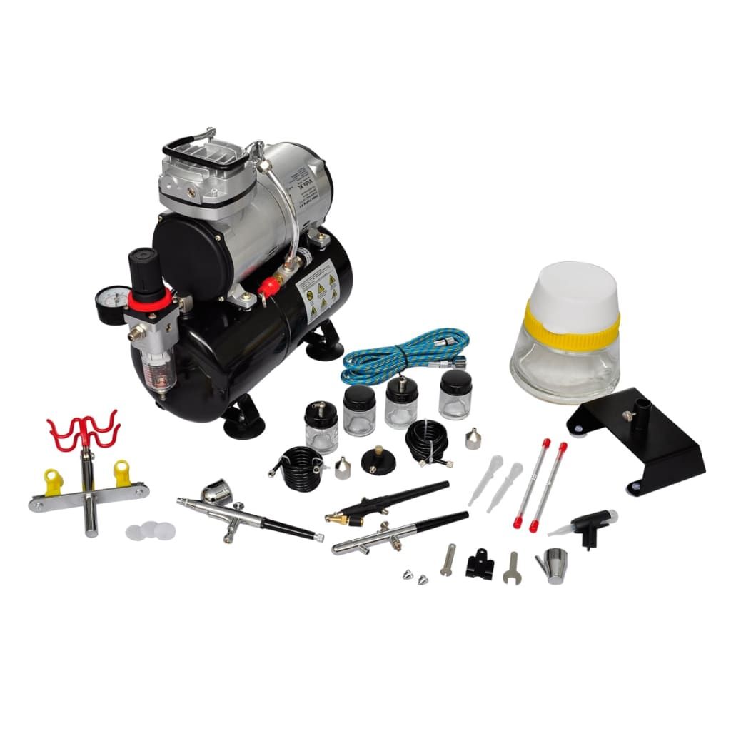 Set Compressore Aerografo con 3 Pistole vidaXL