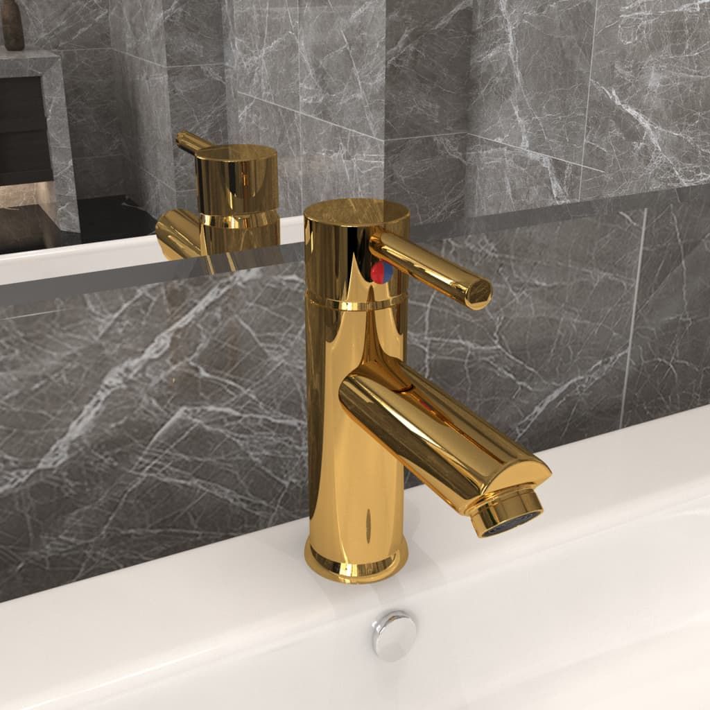 Rubinetto per Lavabo del Bagno Oro 130x176 mm vidaXL