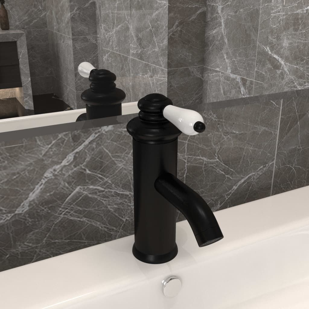 Rubinetto per Lavabo del Bagno Nero 130x180 mm vidaXL