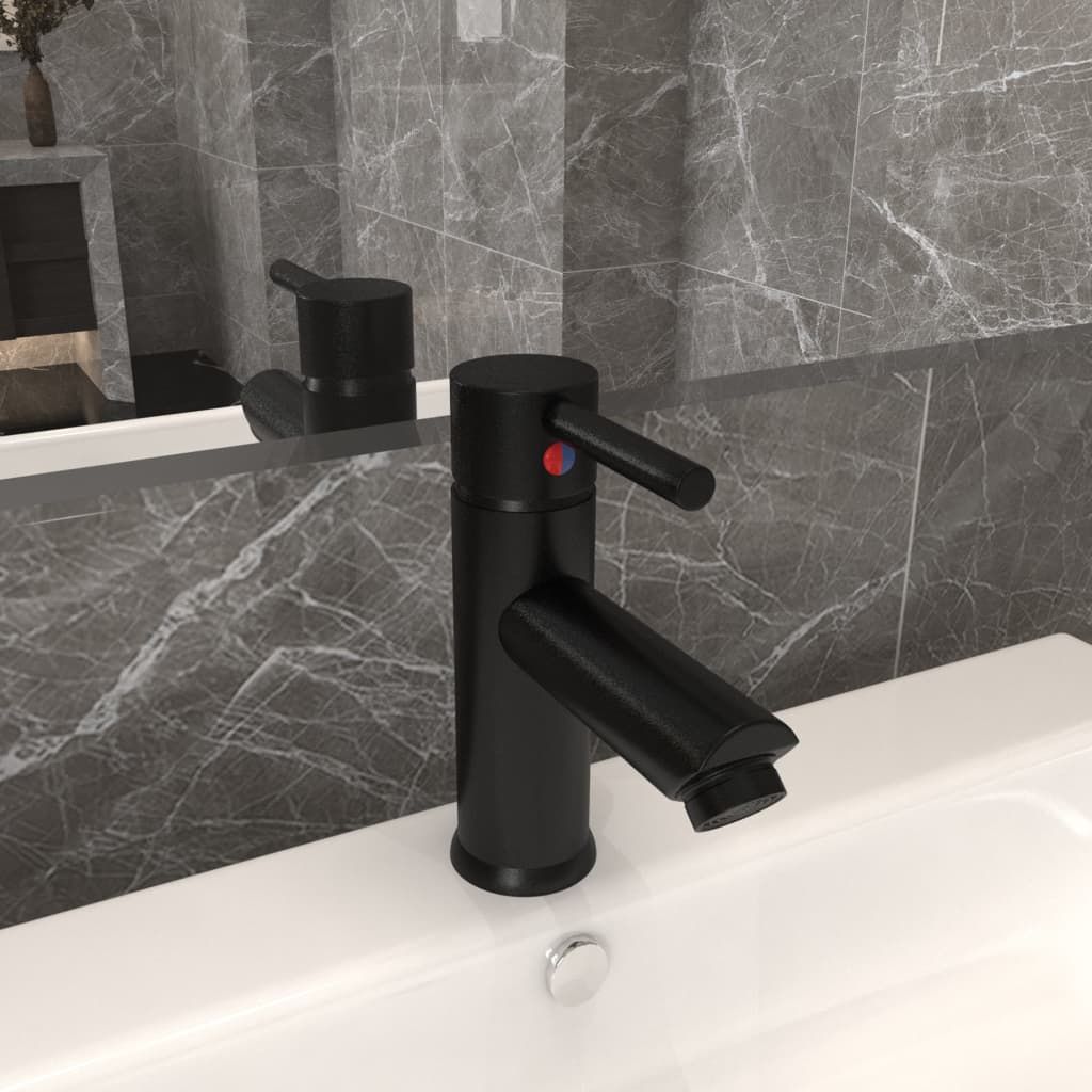 Rubinetto per Lavabo del Bagno Nero 130x176 mm vidaXL
