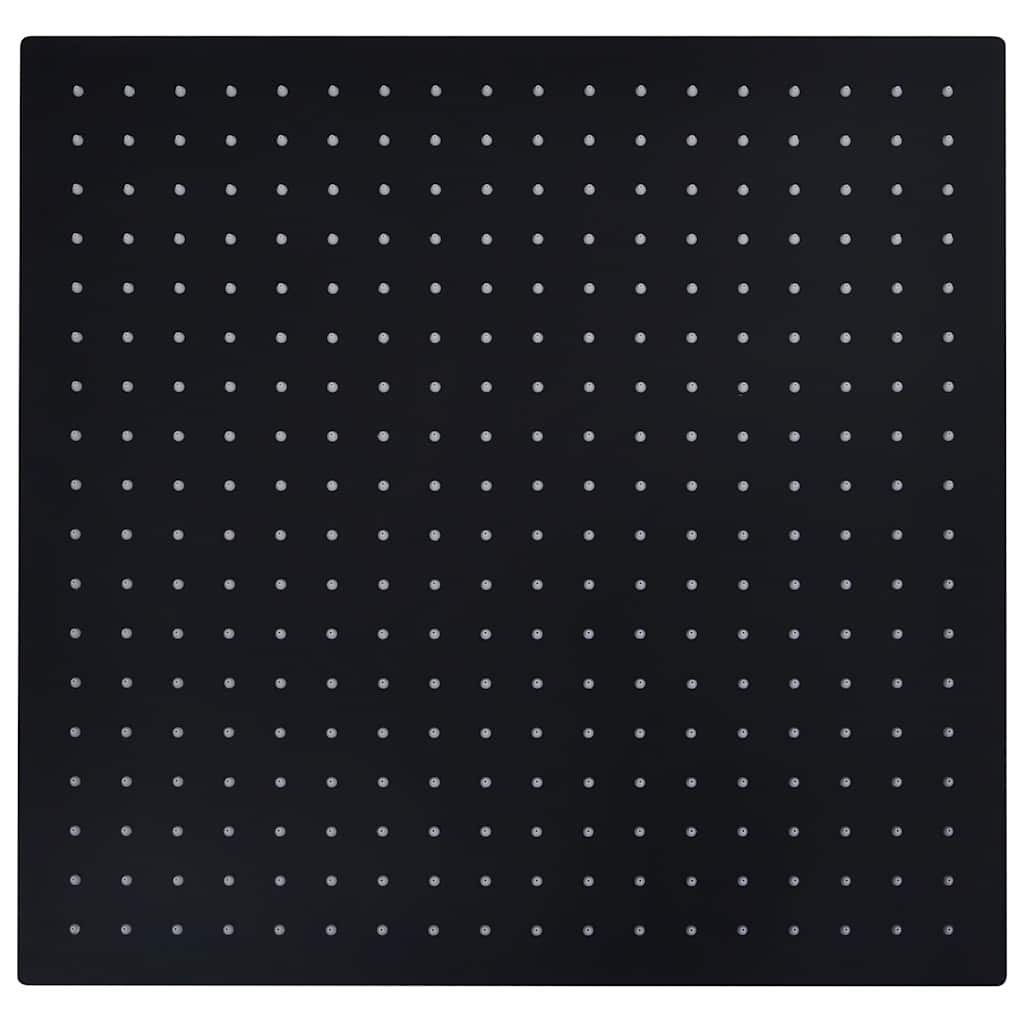 Testa Doccia a Pioggia in Acciaio Inox 50x50 cm Quadrata Nera vidaXL