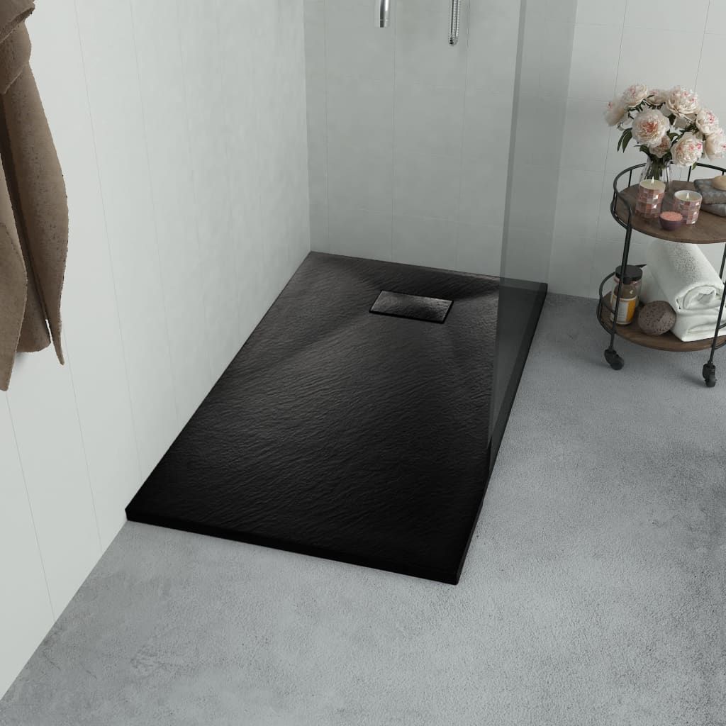 Piatto Doccia in SMC Nero 120x70 cm vidaXL
