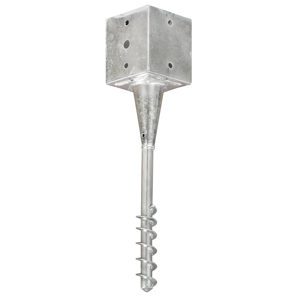 Picchetti di Terra 2 pz Argento 12x12x56 cm in Acciaio Zincato vidaXL