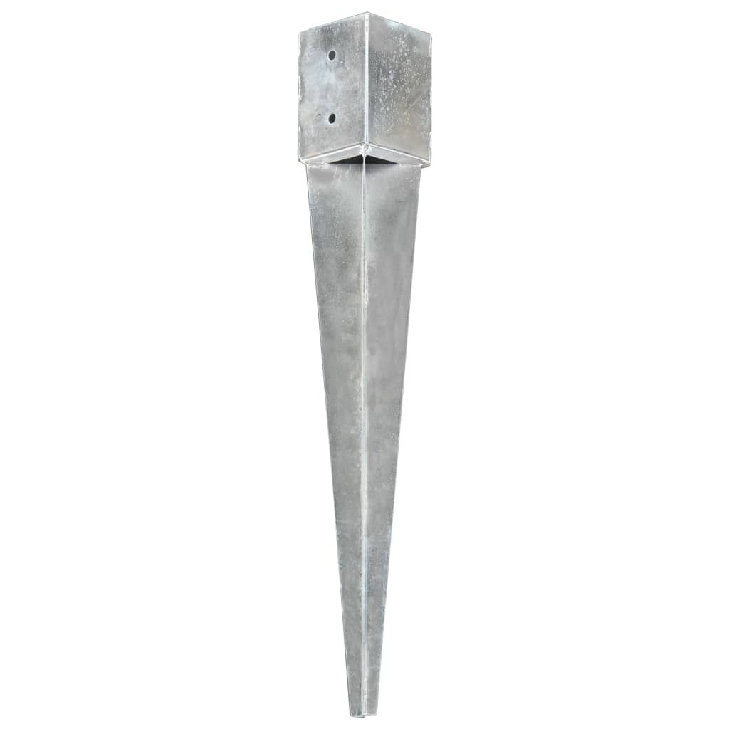 Picchetti di Terra 12 pz Argento 10x10x76 cm in Acciaio Zincato vidaXL