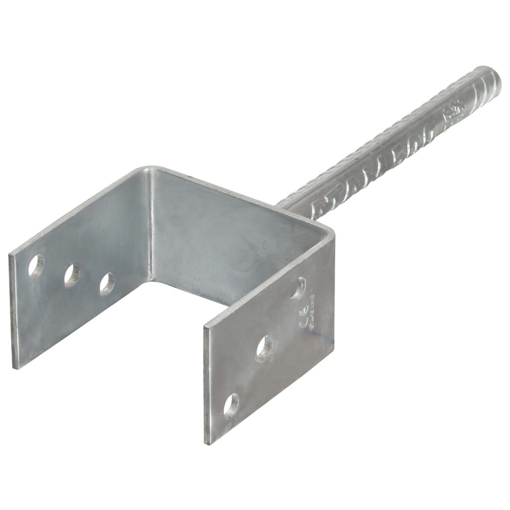Picchetti per Recinzione 6 pz Argento 10x6x30cm Acciaio Zincato vidaXL