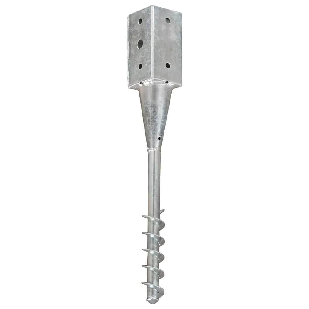 Picchetti di Terra 2 pz Argento 7x7x56 cm in Acciaio Zincato vidaXL