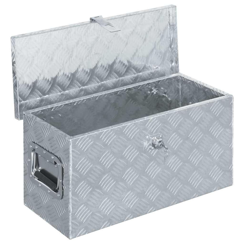 Cassetta in Alluminio 61,5x26,5x30 cm Argento vidaXL