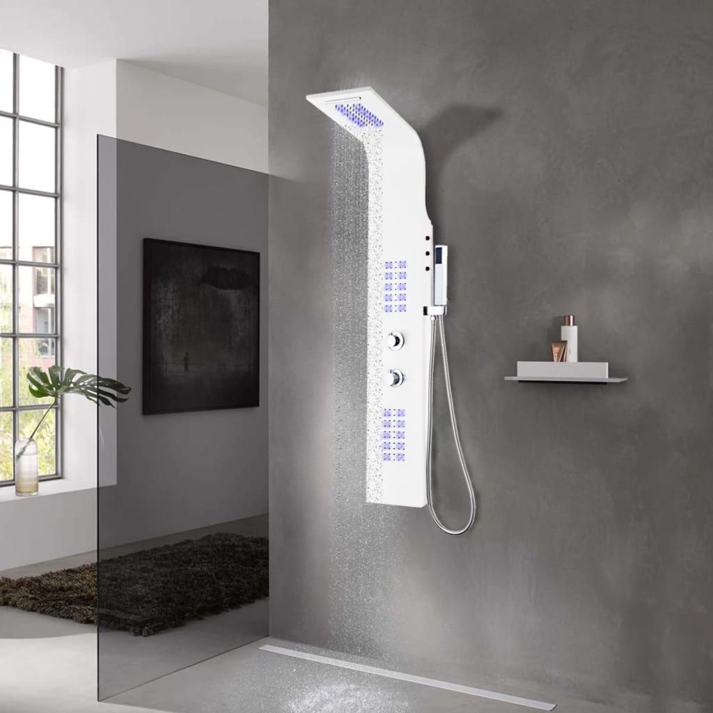 Pannello Doccia in Alluminio 20x44x130 cm Bianco vidaXL