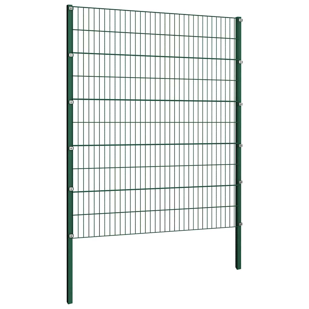 Pannello di recinzione con pali in ferro 176,5x200 cm verde vidaXL