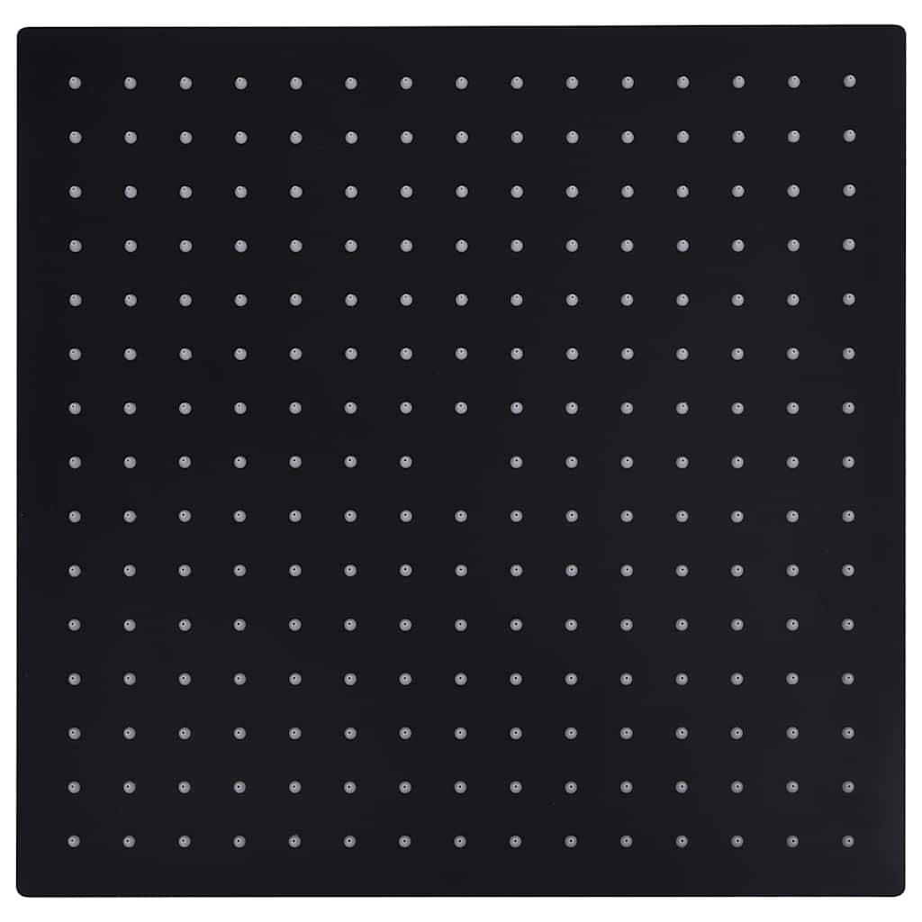 Testa Doccia a Pioggia in Acciaio Inox 40x40 cm Quadrata Nera vidaXL