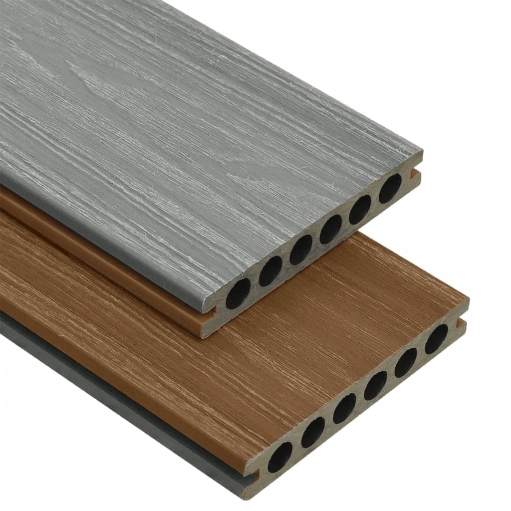 Listoni Decking WPC con Accessori Marroni e Grigi 16 m² 2,2 m vidaXL