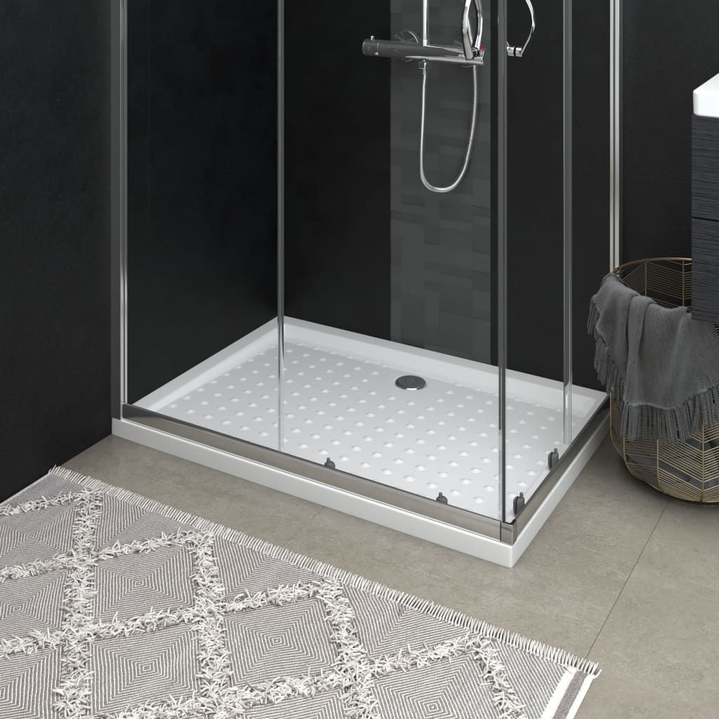 Piatto Doccia con Superficie Puntinata Bianco 70x100x4cm in ABS vidaXL