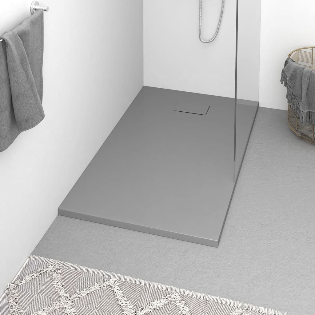 Piatto Doccia in SMC Grigio 120x70 cm vidaXL