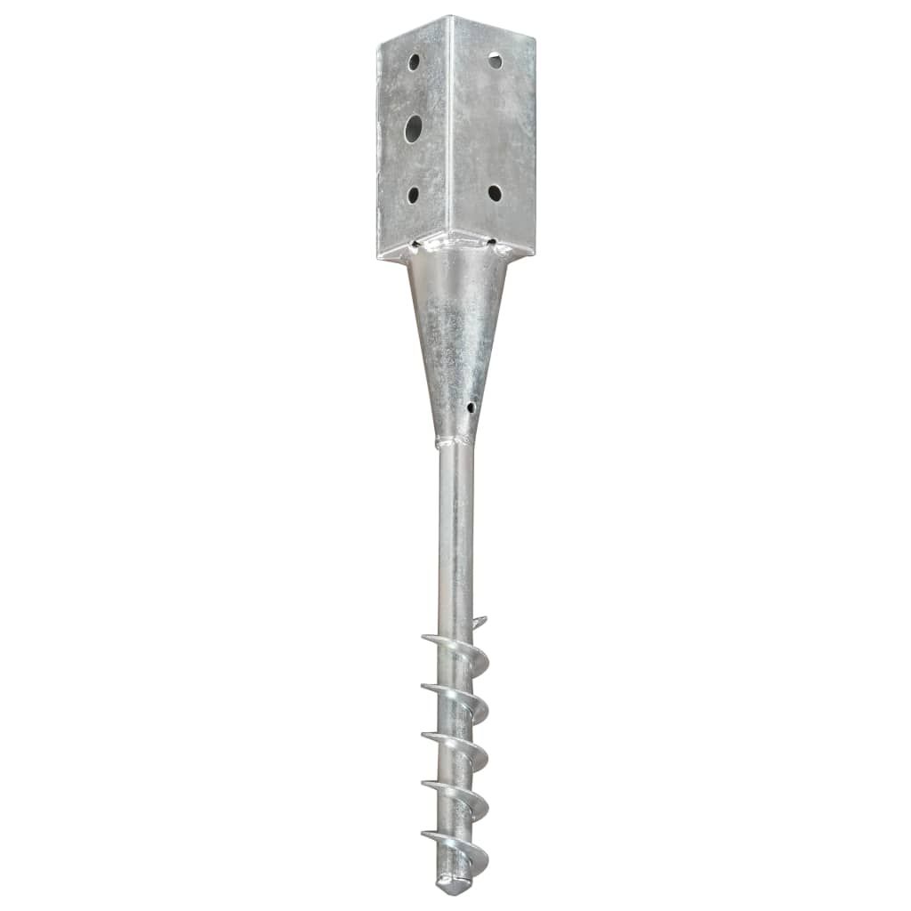 Picchetti di Terra 2 pz Argento 10x10x57 cm in Acciaio Zincato vidaXL