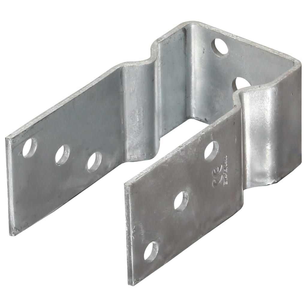 Picchetti per Recinzione 12 pz Argento 8x6x15cm Acciaio Zincato vidaXL