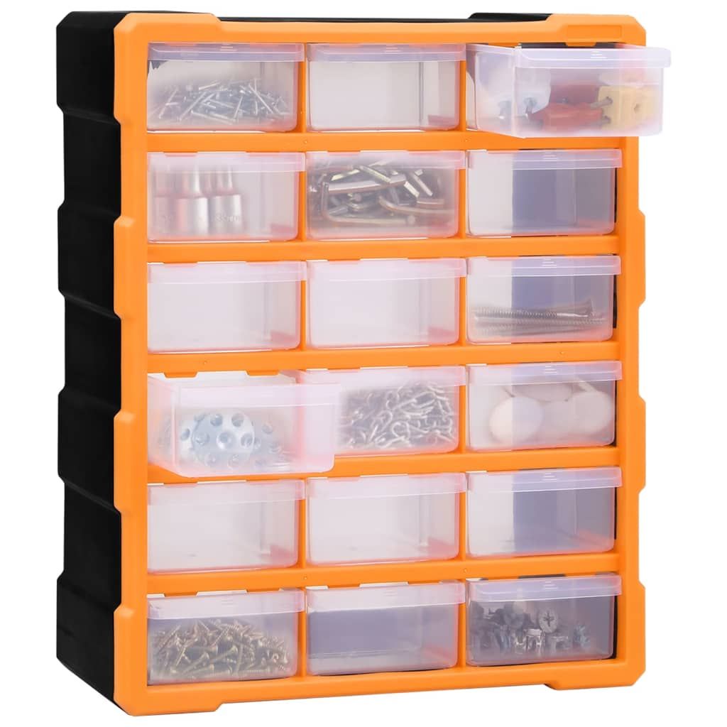 Mobile Contenitore con 18 Cassetti Medi 38x16x47 cm vidaXL
