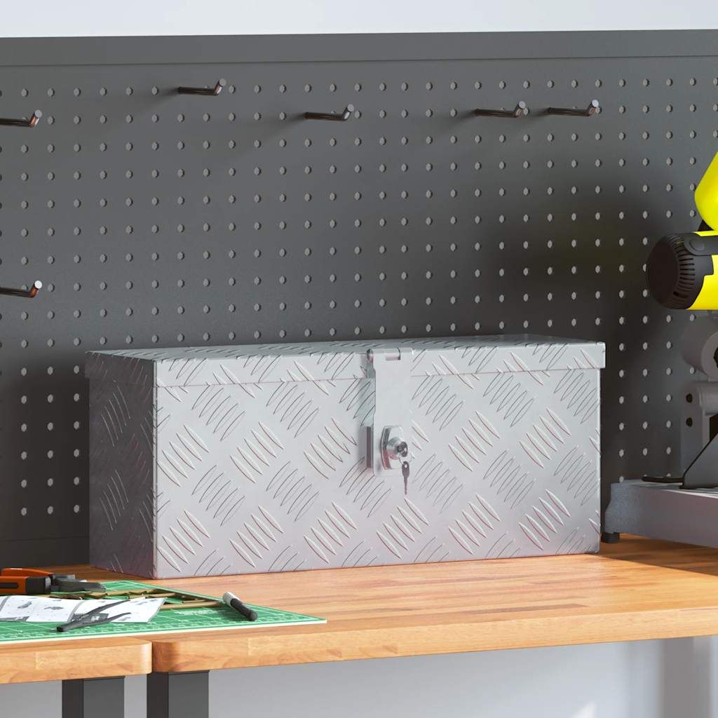 Cassetta in Alluminio 48,5x14x20 cm Argento vidaXL