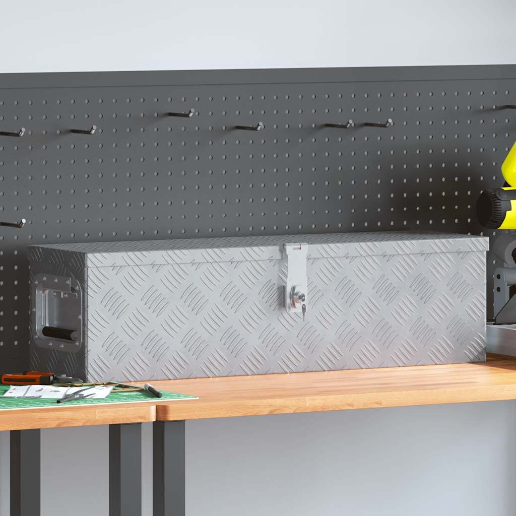 Cassetta in Alluminio 80,5x22x22 cm Argento vidaXL